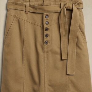 Banana Republic Whiskey Tan/Brown Paper Bag Waist Belted Mini Skirt, Size‎ 2